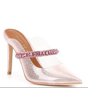 Kurt Geiger London Duke Jewel Strap Sparkle Clear Mule